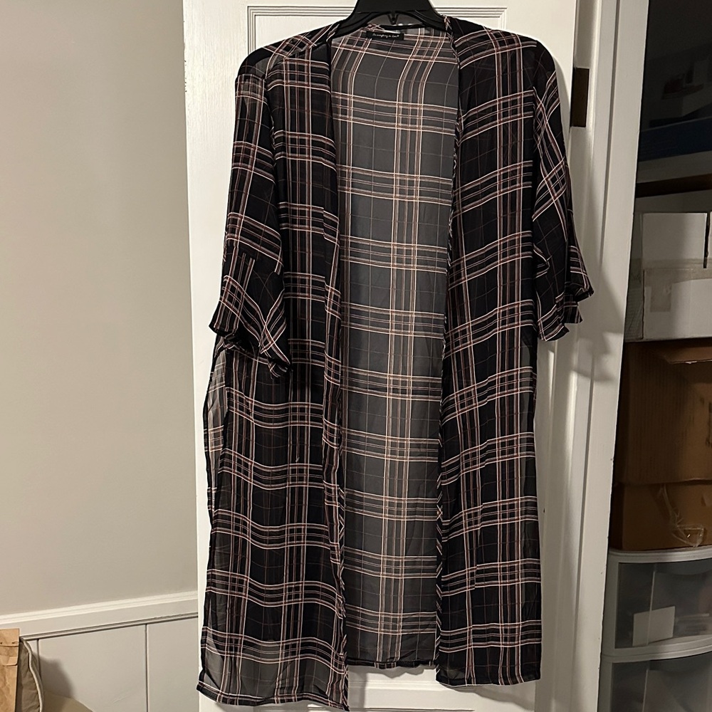 Sheer Plaid Cardigan/Kimono